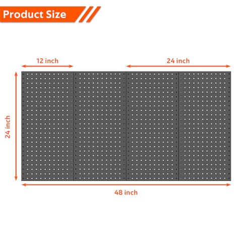 Ultrawall Metal Pegboard Wall Panels, Peg Boards for Garage Tool Storage - color: Black, size: 4PC
