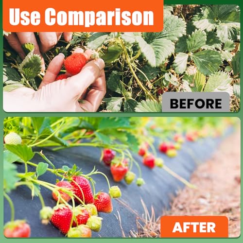 5 x 10 Feet 3 Pack Weed Barrier Fabric Garden Landscape Weed Blocker Woven Fabric Heavy Duty Ground Cover Mat - size: 5ft x 10ft-3 Pack