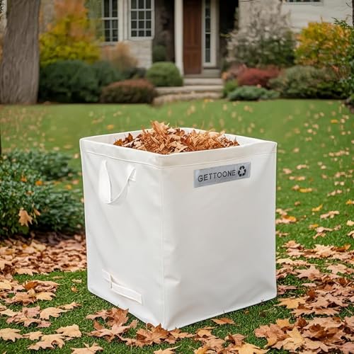 Heavy Duty Lawn and Leaf Bag 24 Gallon, Reusable Square Outdoor Yard Waste Bag with 4 Handles, Tear-Resistant for Lawn Clippings, Storage, Moving - color: Middle Square