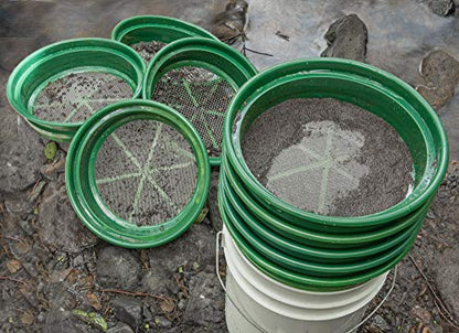 SE 9-Piece Patented 13.25-Inch Wide Stackable Sifting Pan Set for Gold Prospecting with Stainless Steel Mesh - GP2-9 SET - size: 9 Pieces, style: Pans