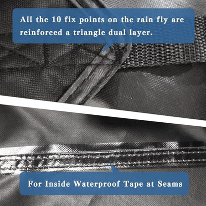 4x6ft Black Tarp Heavy Duty Waterproof, Oxford Fabric Cover 20mil - size: 4x6ft