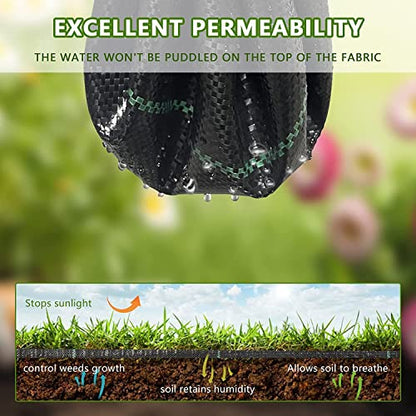 32inchx100ft Weed Barrier Landscape Fabric Heavy Duty, Weed Block Gardening Ground Cover Mat, Weed Control Garden Cloth, Woven Geotextile Fabric for Underlayment, Commercial Driveway Fabric - size: 3.2oz-32Inch*100ft