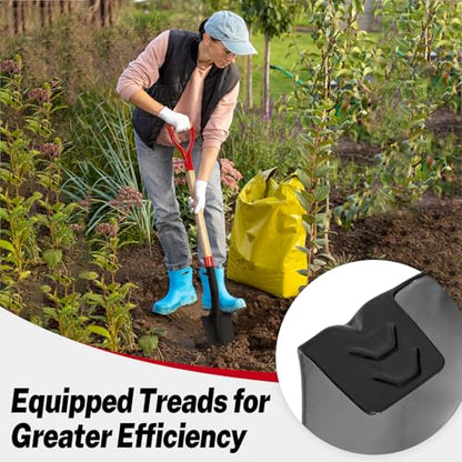 Nohovu Spade Shovel for Digging, Heavy Duty Shovel with D-Handle, Trench Shovel for Gardening, 45 Inches