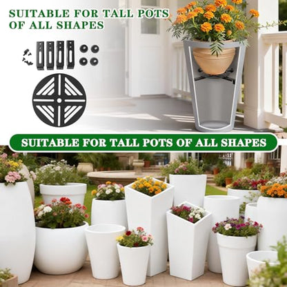 Adjustable Heavy Duty Metal Plant Risers , Fit Round Square Tapered Pots - size: Adjustable Size Range:14-18"- 1Pack