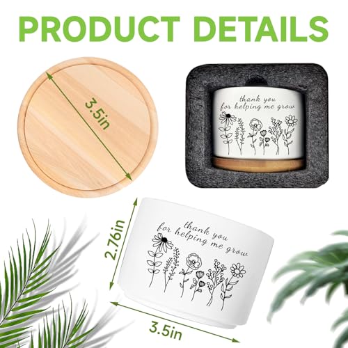 Thank You Gifts for Teacher, Succulent Plant Pot (Plants Not Included) - style: Thanks for helping me grow