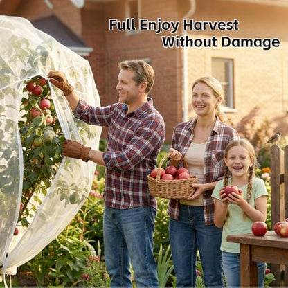 13x13Ft Large Fruit Tree Netting Cover Zipper Drawstring Garden Pest Mesh - size: 13x13FT