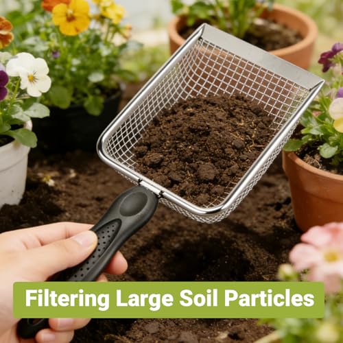 4 Pcs Gardening Soil Sifter with Handle - color: 4 Set