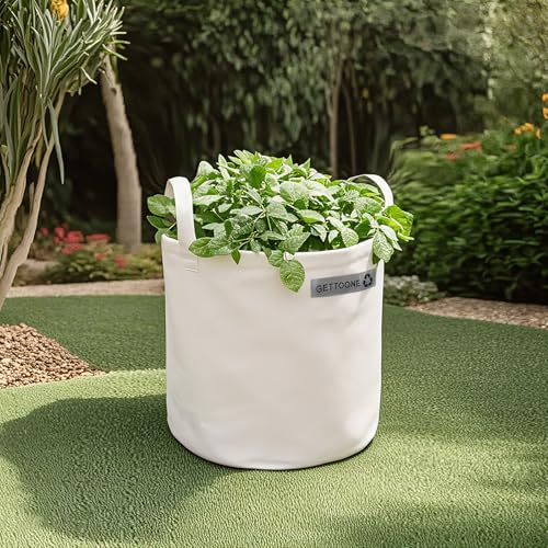 Collapsible Canvas Garden Bag 20 Gallon, Heavy Duty Reusable Lawn and Leaf Yard Waste Bag with 4 Handles, Tear-Resistant for Lawn Clippings, Storage, Moving - color: 18”D x 18”H