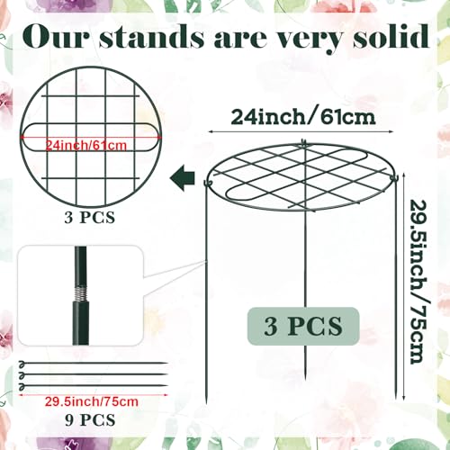 3 Pack 24 x 29.5 Inch Peony Cages and Supports for Outdoor Plants - size: 3pack/24 x29.5 inch