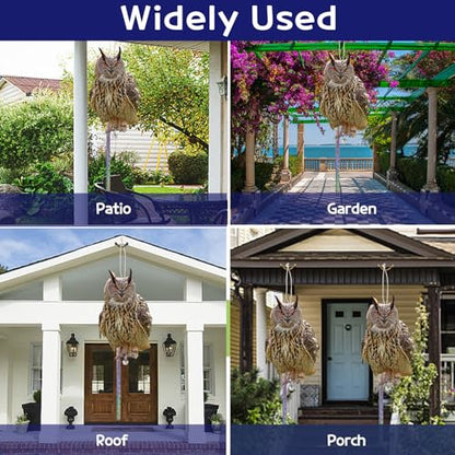 4PCS Fake Owl, Garden Owl, Plastic Owls - color: Black Owl 4pcs