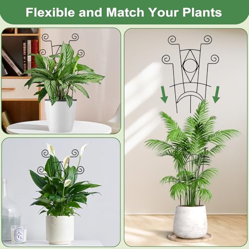 Yhtpouqe Stackable Metal Trellis for Climbing Plants Outdoor & Indoor - 4 Pack Garden Trellis for Potted Plants, Rust-Resistant Plant Support Stakes for Vines, Flowers - Sturdy Plant Trellis - size: 4 Pack