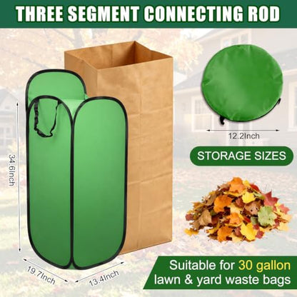 Leaf Bag Holder Stand with Extended Chute for 30 Gallon Lawn Waste Bags