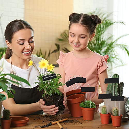 Maitys 38 Pcs Metal Plant Markers Outdoor, Black Label with White Ink - color: Black Label With White Ink