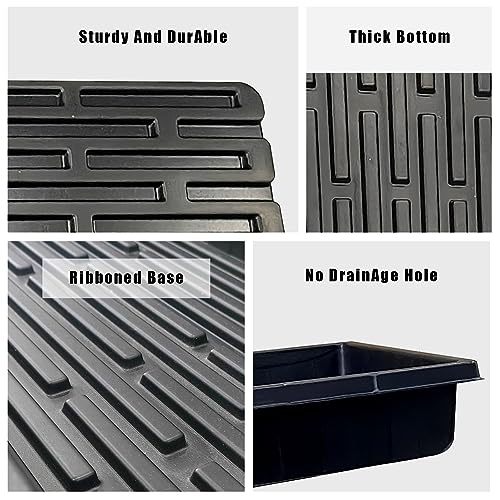 RooTrimmer 20 Pack 1020 Trays, No Drain Holes, 20" x 10", Extra Thick Heavy Duty Seed Starting Trays -Reusable Propagation Flats for Microgreens, Seedlings, Plant Germination, Fodder and Transplant - size: 1020 - 20 Pack Without Holes