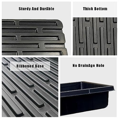 RooTrimmer 20 Pack 1020 Trays, No Drain Holes, 20" x 10", Extra Thick Heavy Duty Seed Starting Trays -Reusable Propagation Flats for Microgreens, Seedlings, Plant Germination, Fodder and Transplant - size: 1020 - 20 Pack Without Holes