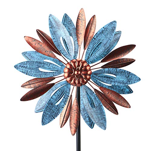 Wind Spinners Outdoor, Metal Kinetic Wind Sculpture Windmill Garden Decor - size: 4.26 ft