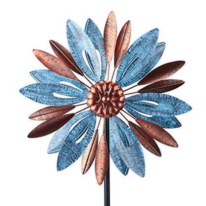 Wind Spinners Outdoor, Metal Kinetic Wind Sculpture Windmill Garden Decor - size: 4.26 ft