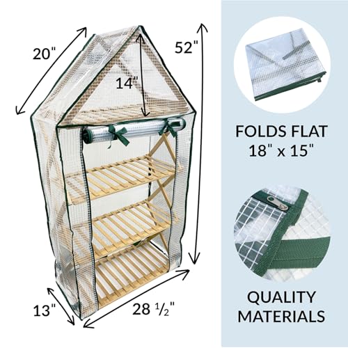Ferry-Morse Plant Stand - Multi-Tier Indoor Outdoor with Roof Cover - Bamboo - size: Indoor Plant Stand, Roof Attachments & Cover