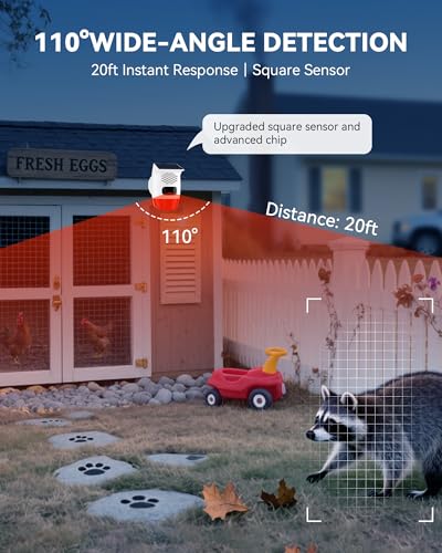 PILSAMAS 2-Pack Solar Motion Sensor Alarm, 120dB Deer Bear Deterrent, IP65 - style: Square-Beam