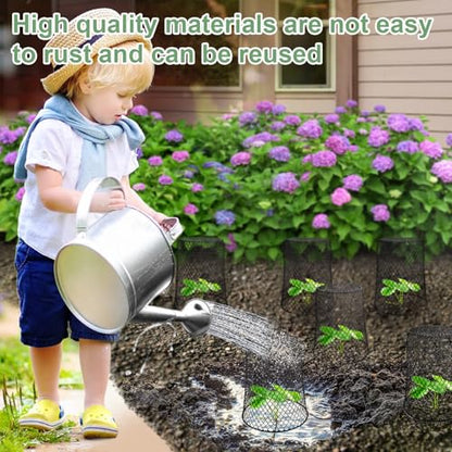 20 Pcs 6.8"×7.4" (Multiple Sizes/Quantities Available) Seedling Plant Protectors from Animals, Chicken Wire Plant Cage Garden Cloche to Protect Plants Vegetables from Rabbits Squirrels Chicken ﻿ - size: 6.8"×7.4"
