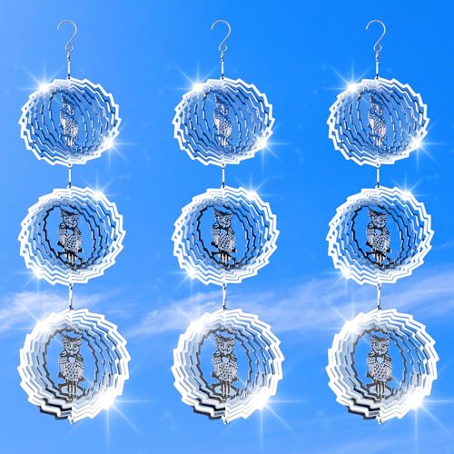 9 PCS Stainless Steel Bird deterrents for Outside,Crow Deterrent,3D Bird Scarer Discs Set Pigeon Deterrent,Bird reflectors to Keep Birds Away Woodpecker Deterrent for House - color: 9 Discs Owl Bird Scare Discs Set