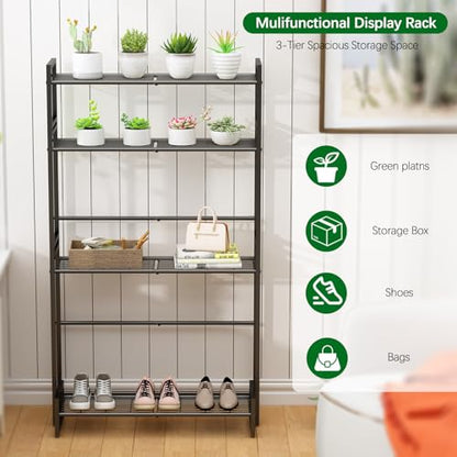 Garden 4 you 4 Tier Metal Stackable Plant Stand, Flower Pot Holder - color: Black, size: 27.5"L x33"W x 23.6"H