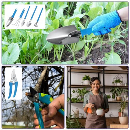 HARFINGTON 1Set Garden Tool Set 10Pcs Plastic Gardening Planting Tools Kits - color: Blue