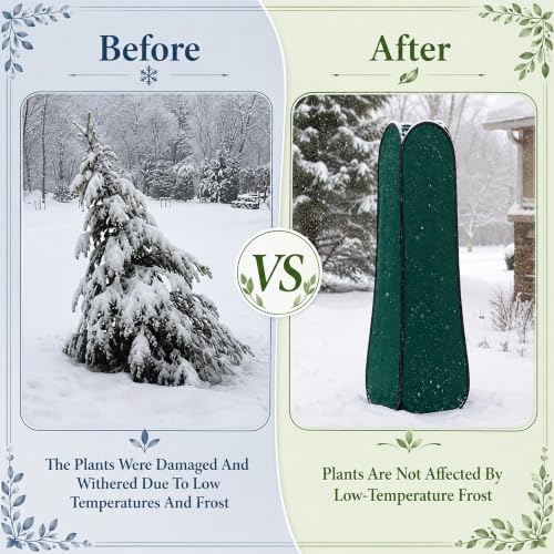 Pop Up Plant Cover Freeze Protection, Warm Winter Plant Protector Tent - color: 16 X 16 X 50 Inch
