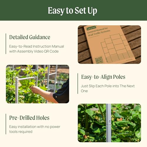 Vego Garden Modular Arched Trellis System 5.5' Long Trellis for 4.0' x 8.0' (10 in 1) Garden Bed for Climbing Plants Like Cucumber Beans Tomatoes & Vines (Garden Beds Not Included) - size: 5.5 Ft Long