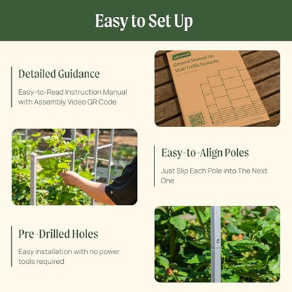 Vego Garden Modular Arched Trellis System 5.5' Long Trellis for 4.0' x 8.0' (10 in 1) Garden Bed for Climbing Plants Like Cucumber Beans Tomatoes & Vines (Garden Beds Not Included) - size: 5.5 Ft Long