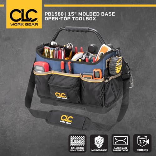 CLC Work Gear PB1580 15" Molded Base Open-Top Toolbox, Black - style: 15-Inch Toolbox