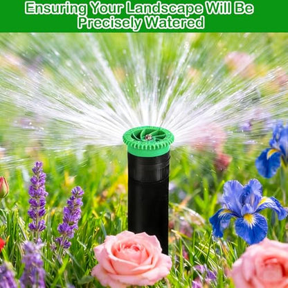 10 Pieces Variable Arc Nozzle, Sprinkler Heads Replacement Compatible With Pop Up Sprinklers Adjustable 0° - 360° Full Circle Pattern Spray Nozzle for Garden Lawn Irrigation (4AN) - size: Arc Nozzle-4VAN