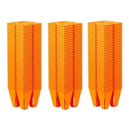 Bootstrap Farmer 4 Cell Inserts for 1020 Trays, 120 Pack, Orange | Rigid Seed Starting Plugs with Air Prune Slits for Healthy Roots | Made in the USA - color: Orange, size: 120-pack