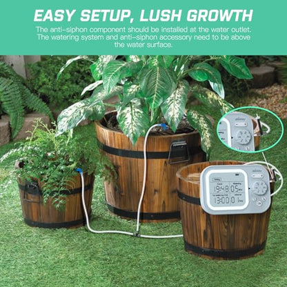 Automatic Plant Waterer Indoor Self Watering System for 15 Potted Plants, Auto Drip Irrigation Kit Programmable Water Timer with Smart Humidity Detection, Blue - color: Blue