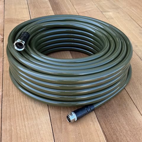 Water Right Polyurethane Garden Hose, 75 Ft, Non-toxic, 1/2” ID, Olive - color: Olive, size: 75-Foot, style: Brass Fittings