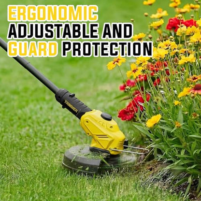 Weed Wacker, 21V Battery Powered Grass Trimmer & Edger 2-in-1 - color: Yellow