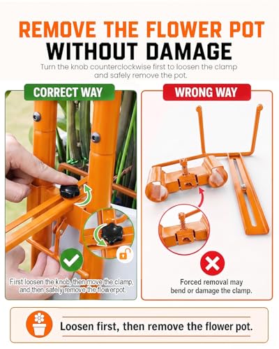 Plant Caddy with Wheels, 176Lbs Heavy Duty Plant Dolly Cart - color: Orange