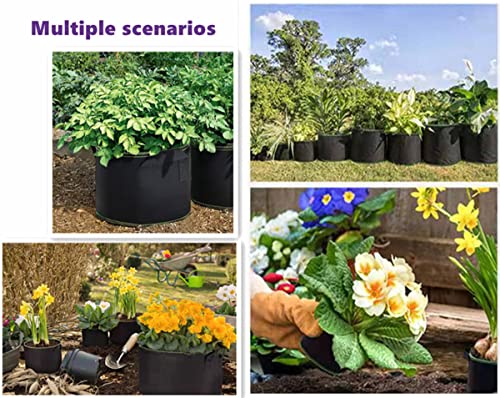 Niurui 5-Pack 10 Gallon Grow Bags Heavy Duty 300G Thickened Nonwoven Fabric Pots Plant Grow Bags with Handles - size: 10 Gallon