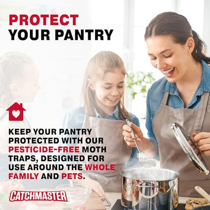 Catchmaster Pantry Pest & Moth Traps 2-Pk, Bug Killer for Kitchen Storage & Pantry Cabinet, Sticky Moth Traps for House, Glue Trap to Protect Pet Food, Kitchen Cabinets Storage - size: Heavy-Duty 2-Pack