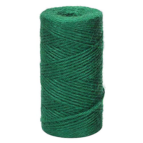 Vivifying 328 Feet Green Garden Twine, Natural 2mm Jute Twine for Floristry, Bundling, Crafts, Chistmas Wrapping (Dark Green) - color: Green, size: 328Feet