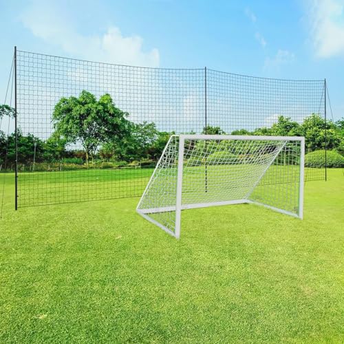 Ball Stop System - Soccer Backstop Net, Heavy Duty, High Impact, Practice Barrier - size: Socketed - 4 inch Net, style: 30FT X 10FT