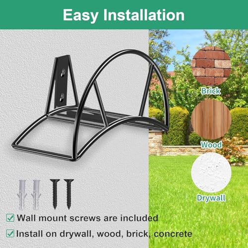 TomCare Garden Hose Holder Wall Mount, 150FT Capacity Water Hose Hanger - color: Black, size: Standard