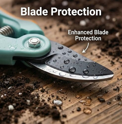 NEXON Pruning Shears 2-Pack, Bypass 8" & 6.25", SK5 Steel Garden Shears - color: Blue