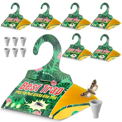 6 Pack Codling Moth Traps for Apple Trees with Pheromone Lures – Triangular Hanging Sticky for Apple Trees, Includes 6Traps & 6 Lures, for Orchard & Garden Use - style: for Apple