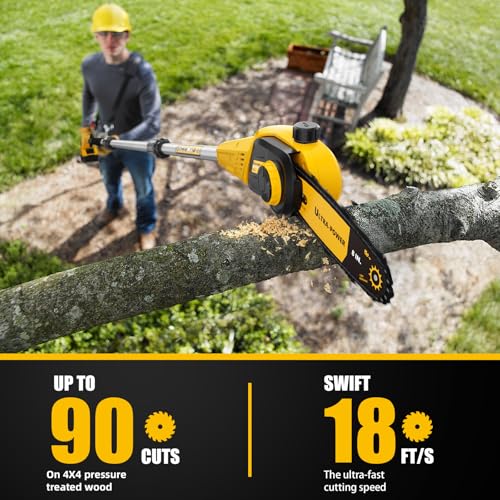 8-Inch Cordless Pole Saw for DeWALT 20V MAX Battery (Bare Tool)