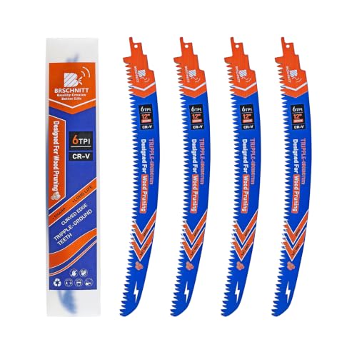 Arc Edge Reciprocating Saw Blades 12inch 6TPI for Pruning 4pcs - size: 12 inch