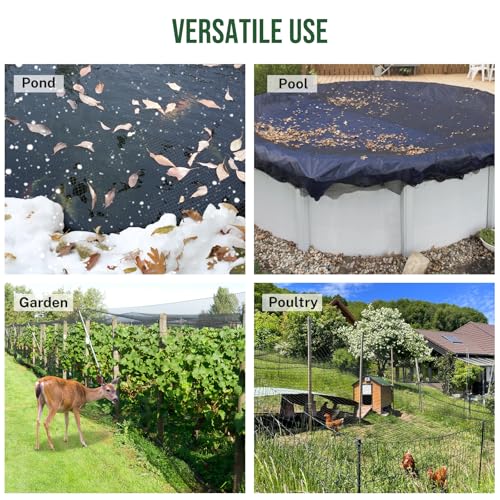 7x10FT Pond Netting for Koi Ponds, 3/8" Mesh Leaf & Predator Protection Net - size: 7 × 10 ft