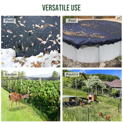 7x10FT Pond Netting for Koi Ponds, 3/8" Mesh Leaf & Predator Protection Net - size: 7 × 10 ft