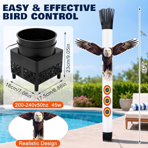 6 ft Pool Bird Deterrent Device, Reflective Duck Deterrent - style: Eagle