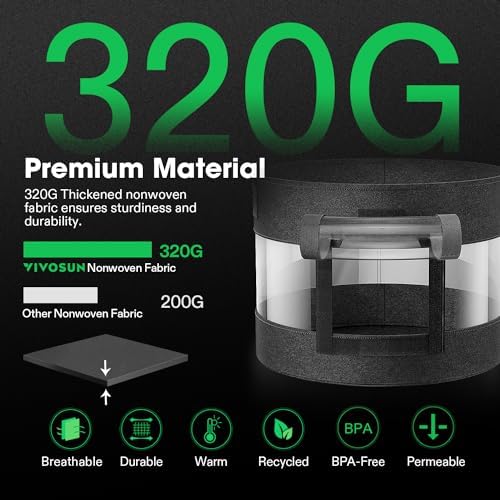 VIVOSUN 3-Pack 7 Gallon Potato Grow Bags, 360° Visibility Harvest Window - size: 7 Gallon